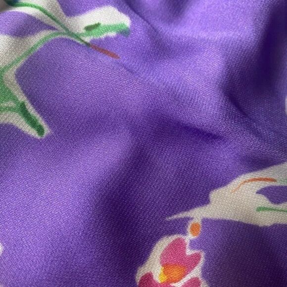Ralph Lauren Resort 2009 Collection Purple Watercolor Floral Square Silk Scarf - Picture 8 of 16